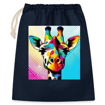 Girafe Pop Art - Sac cadeau 40 x 50 cm - marine - Devant