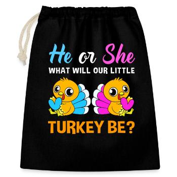 Thanksgiving Gender Reveal Werdende Mutter - Geschenkbeutel aus Baumwolle (40 x 50 cm) - Schwarz - Vorne