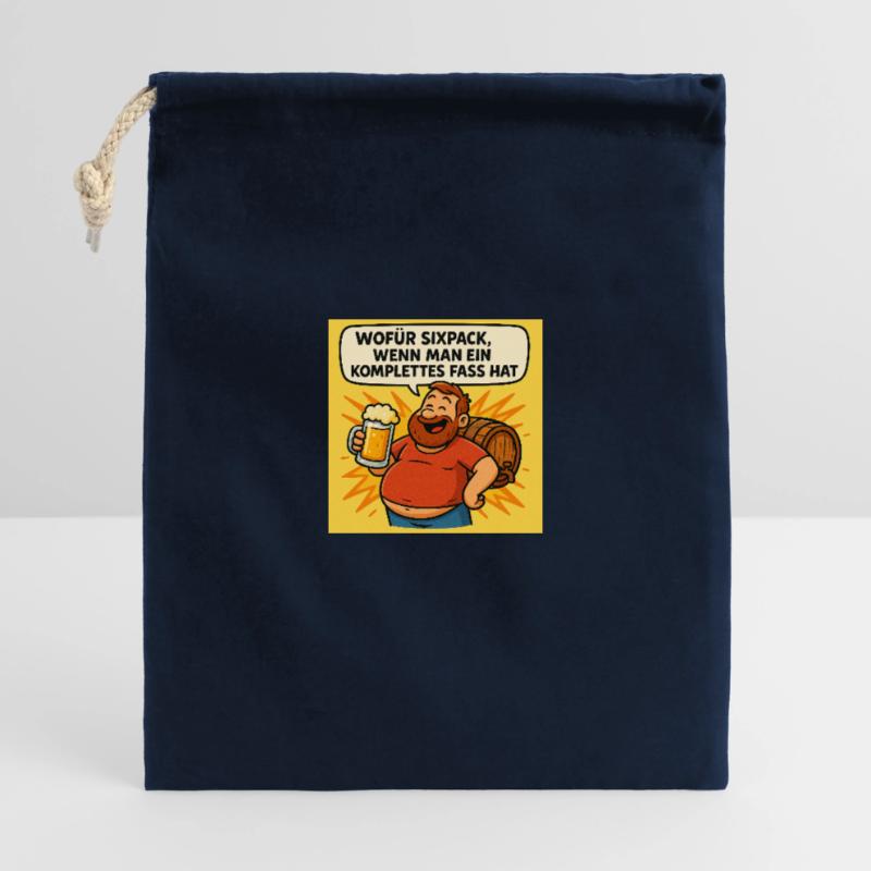 Six Pack oder Fass Geschenkbeutel aus Baumwolle (40 x 50 cm)