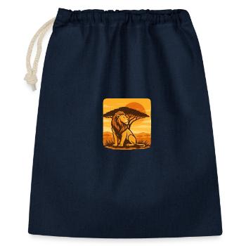 Lion avant le coucher du soleil dans la savane - Sac cadeau 40 x 50 cm - marine - Devant