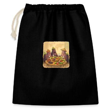 La société de l’aubergine à la table festive - Sac cadeau 40 x 50 cm - noir - Devant