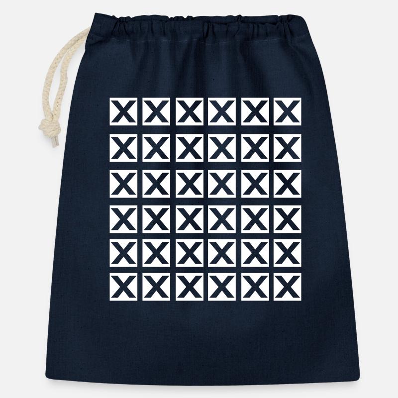 Conception cool de la grille X - Sac cadeau 40 x 50 cm - marine