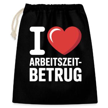 J’aime Temps de travail Fraude Pas de crime Bureau de l’emploi - Sac cadeau 40 x 50 cm - noir - Devant