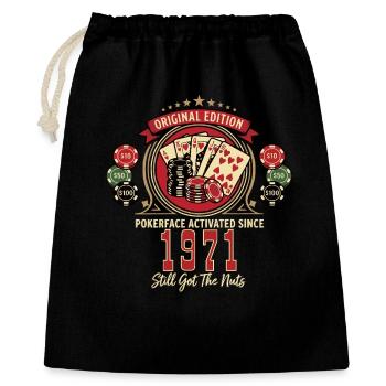 T-shirt Poker anniversaire 1971, T-shirt Légende du Poker - Sac cadeau 40 x 50 cm - noir - Devant