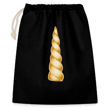 Corne spirale dorée – Objet de design magique - Sac cadeau 40 x 50 cm - noir - Devant