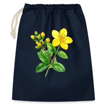 Johanniskraut – botanisches Aquarell - Geschenkbeutel aus Baumwolle (40 x 50 cm) - Navy - Vorne