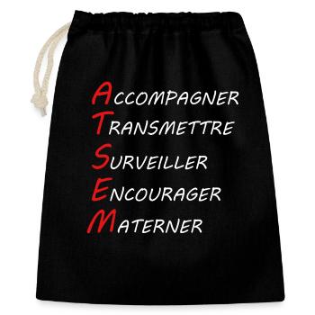 ATSEM - Sac cadeau 40 x 50 cm - noir - Devant
