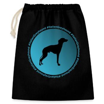 Lévrier italien - Sac cadeau 40 x 50 cm - noir - Devant