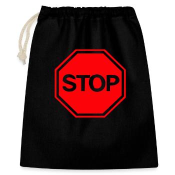 Stop - Gift Bag 40 x 50 cm - black - Front