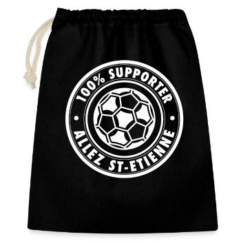 100 pour cent SUPPORTER ST-ETIENNE - Sac cadeau 40 x 50 cm - noir - Devant