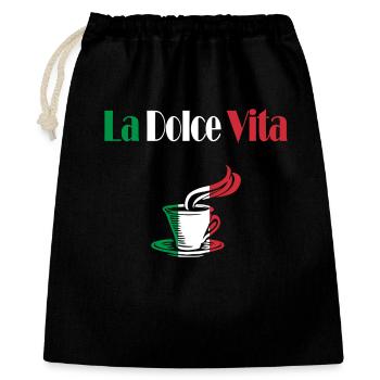La Dolce Vita café - Sac cadeau 40 x 50 cm - noir - Devant