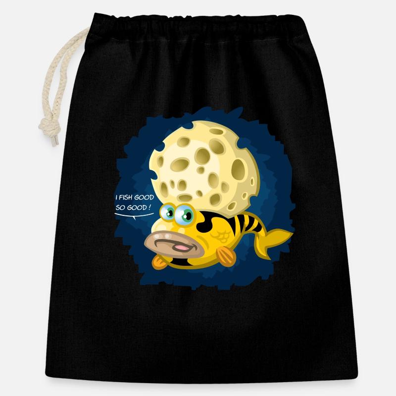I fish good - Sac cadeau 40 x 50 cm - noir