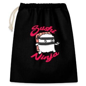 Sushi Essen Japan Geschenk - Geschenkbeutel aus Baumwolle (40 x 50 cm) - Schwarz - Vorne
