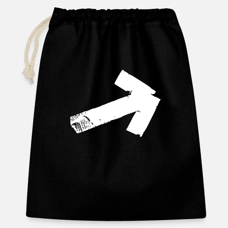 Arrow diagonally - white - Gift Bag 40 x 50 cm - black
