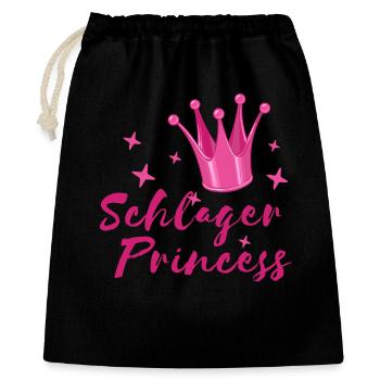 Schlager Prinzessin Volksmusik Schlagerfan Krone - Geschenkbeutel aus Baumwolle (40 x 50 cm) - Schwarz - Vorne