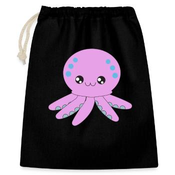 Tintenfisch, Oktopus, Tentakel, unter Wasser - Geschenkbeutel aus Baumwolle (40 x 50 cm) - Schwarz - Vorne