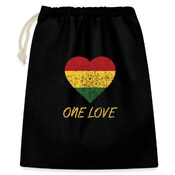 Cœur rastafari Un Amour - Sac cadeau 40 x 50 cm - noir - Devant