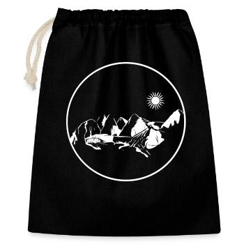 Paysage de la montagne Circle Stamp Clair de lune - Sac cadeau 40 x 50 cm - noir - Devant