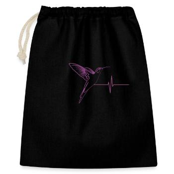 Battement de coeur effet colibri - Sac cadeau 40 x 50 cm - noir - Devant