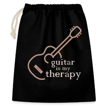 Gitarre Therapie lustig Sprüche Symbol Klassik - Geschenkbeutel aus Baumwolle (40 x 50 cm) - Schwarz - Vorne
