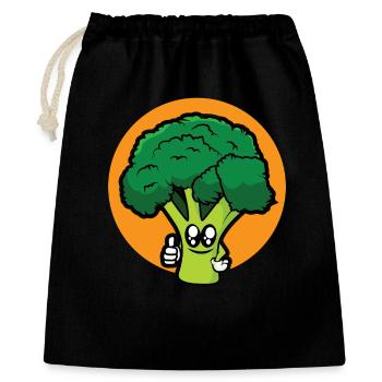 brocoli rigolo - design - Sac cadeau 40 x 50 cm - noir - Devant