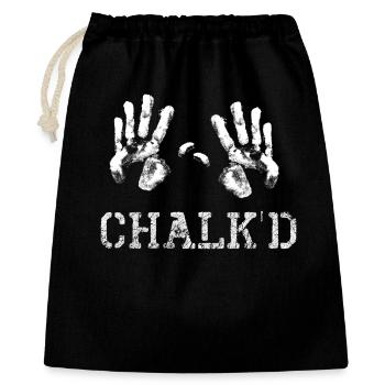 Chalk Klettern Boulder Bergsteigen Spruch Lustig - Geschenkbeutel aus Baumwolle (40 x 50 cm) - Schwarz - Vorne
