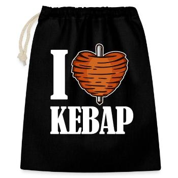 I love kebab kebab kebab heart saying Funny - Gift Bag 40 x 50 cm - black - Front