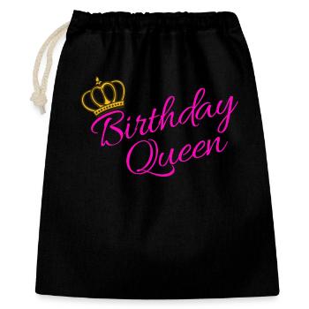 Déclaration d'anniversaire de partenaire reine drôle - Sac cadeau 40 x 50 cm - noir - Devant