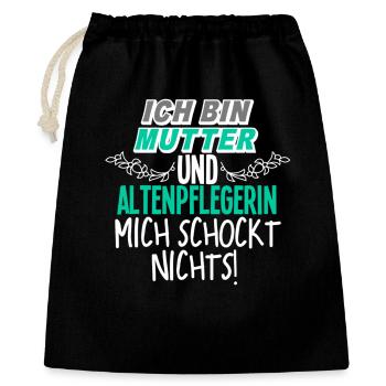Mutter Altenpflegerin - Geschenkbeutel aus Baumwolle (40 x 50 cm) - Schwarz - Vorne
