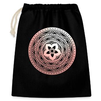 Pastellflorales Mandala-Muster - Geschenkbeutel aus Baumwolle (40 x 50 cm) - Schwarz - Vorne