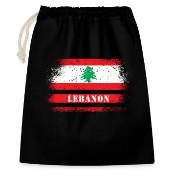 Libanon Vintage Flagge - Geschenkbeutel aus Baumwolle (40 x 50 cm) - Schwarz - Vorne