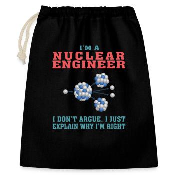 Bestes Nuklearingenieur-T-Shirt, lustiges Zitat - Geschenkbeutel aus Baumwolle (40 x 50 cm) - Schwarz - Vorne