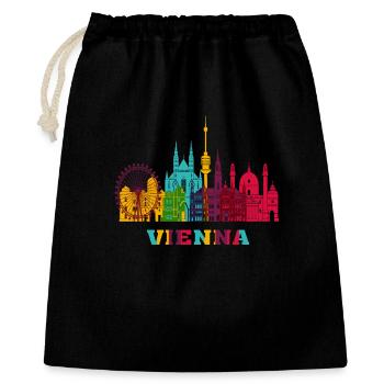 Vienne City Skyline Autriche Landmark - Sac cadeau 40 x 50 cm - noir - Devant