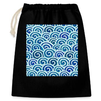 Expressive wave pattern in blue - Gift Bag 40 x 50 cm - black - Front