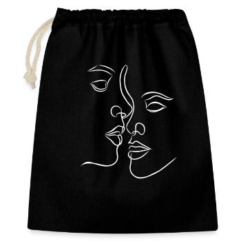 Faces in love - Gift Bag 40 x 50 cm - black - Front
