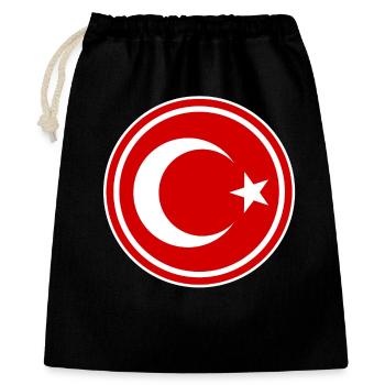 Turkey flag round - Gift Bag 40 x 50 cm - black - Front