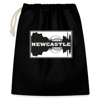 Newcastle England Travel Souvenir Skyline Silhouet - Gift Bag 40 x 50 cm - black - Front