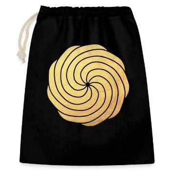 Or luxe soleil yoga énergie méditation dynamique - Sac cadeau 40 x 50 cm - noir - Devant