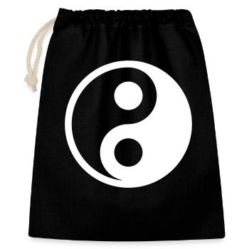 Yin Yang Vektor Perfekt Harmonisch Personalisieren - Geschenkbeutel aus Baumwolle (40 x 50 cm) - Schwarz - Vorne