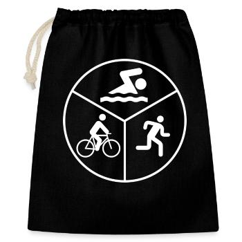 Triathlon Natation Cyclisme Course - Sac cadeau 40 x 50 cm - noir - Devant