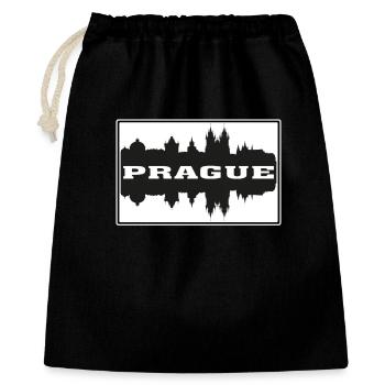 Prag Czechia Reise Souvenir Skyline Silhouette - Geschenkbeutel aus Baumwolle (40 x 50 cm) - Schwarz - Vorne