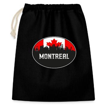 Montréal Canada Skyline Silhouette Drapeau canadien T - Sac cadeau 40 x 50 cm - noir - Devant