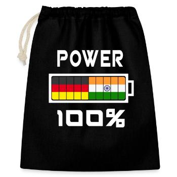 Deutschland und Indien Power 100% - Geschenkbeutel aus Baumwolle (40 x 50 cm) - Schwarz - Vorne