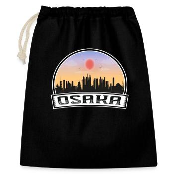 Osaka Japon Skyline Vintage Sunset Voyage Souvenir - Sac cadeau 40 x 50 cm - noir - Devant