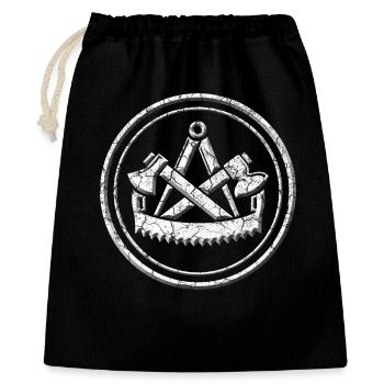 Charpentiers des armoiries de corporation - Aspect en pierre en relief - Sac cadeau 40 x 50 cm - noir - Devant