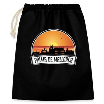 Palma De Mallorca Spain Skyline Vintage Sunset Tra - Gift Bag 40 x 50 cm - black - Front