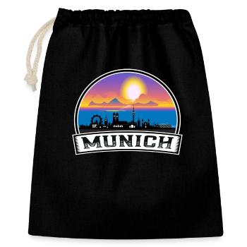 München Deutschland Skyline Vintage Sunset Travel Souve - Geschenkbeutel aus Baumwolle (40 x 50 cm) - Schwarz - Vorne