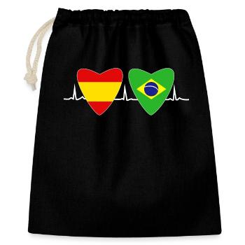 Brazil Spanish Brazilian Flag Gift - Gift Bag 40 x 50 cm - black - Front