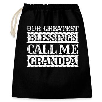 Großpapa Opa Großvater Statement Enkelkind - Geschenkbeutel aus Baumwolle (40 x 50 cm) - Schwarz - Vorne