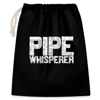 Plumber Design Pipe Whisperer - Gift Bag 40 x 50 cm - black - Front
